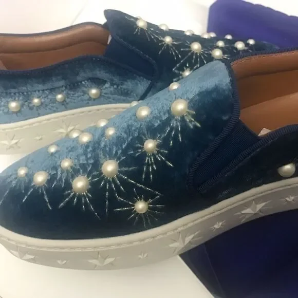 Aquazurra Cosmic Pearls Blue Slip On Sneaker US 6 - Picture 5 of 7
